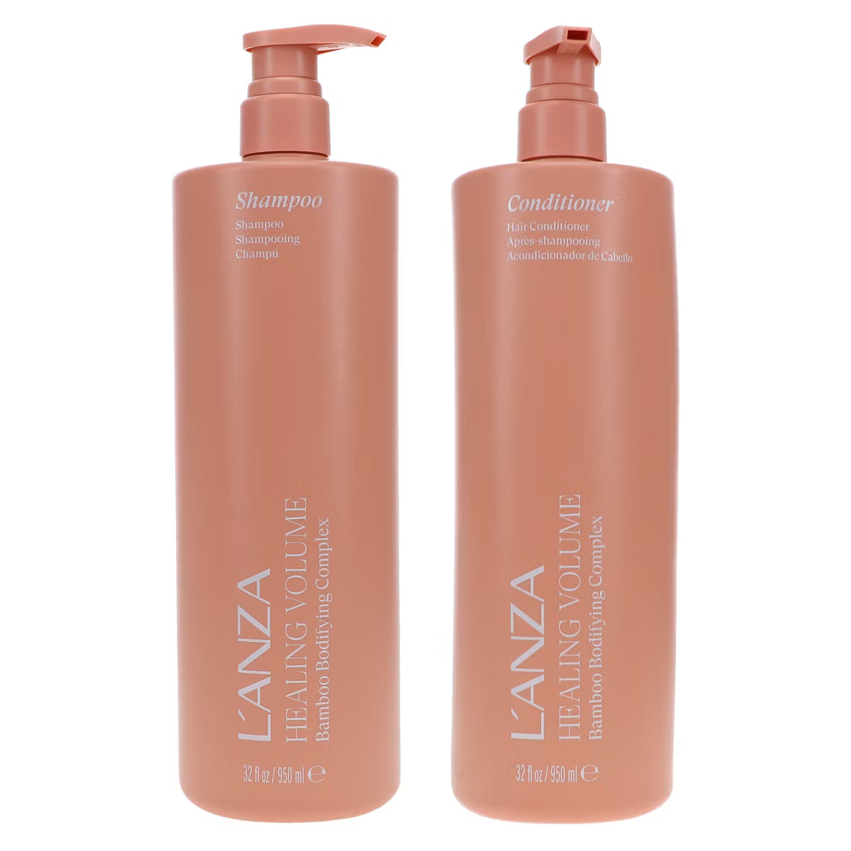 L'ANZA Healing Volume Bamboo Bodifying Complex Shampoo 32 oz & Conditioner 32 oz Combo Pack
