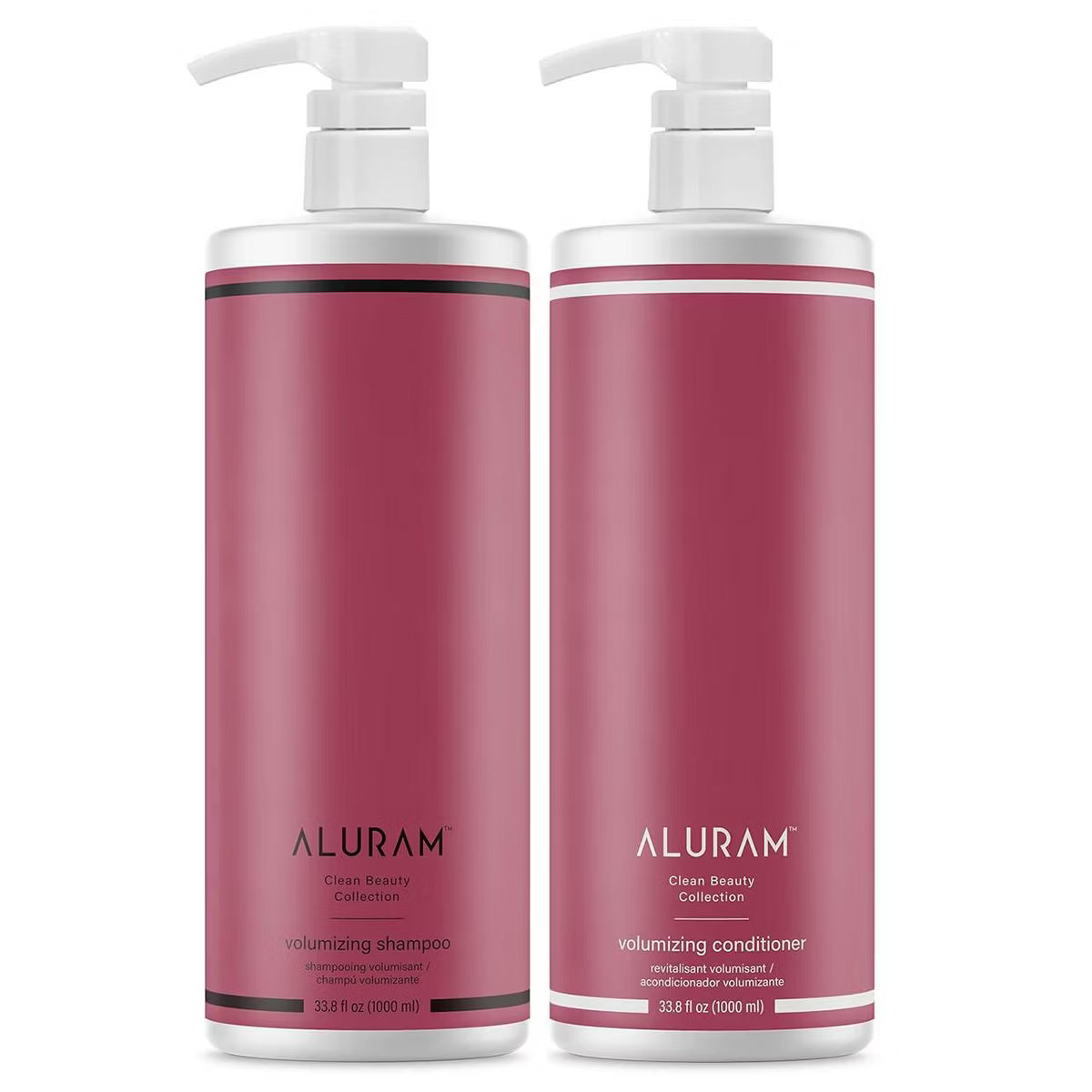 Aluram Volumizing Shampoo and Conditioner (33.8 oz XXL Liter DUO SET) Adds Volume for Fine to Medium Hair
