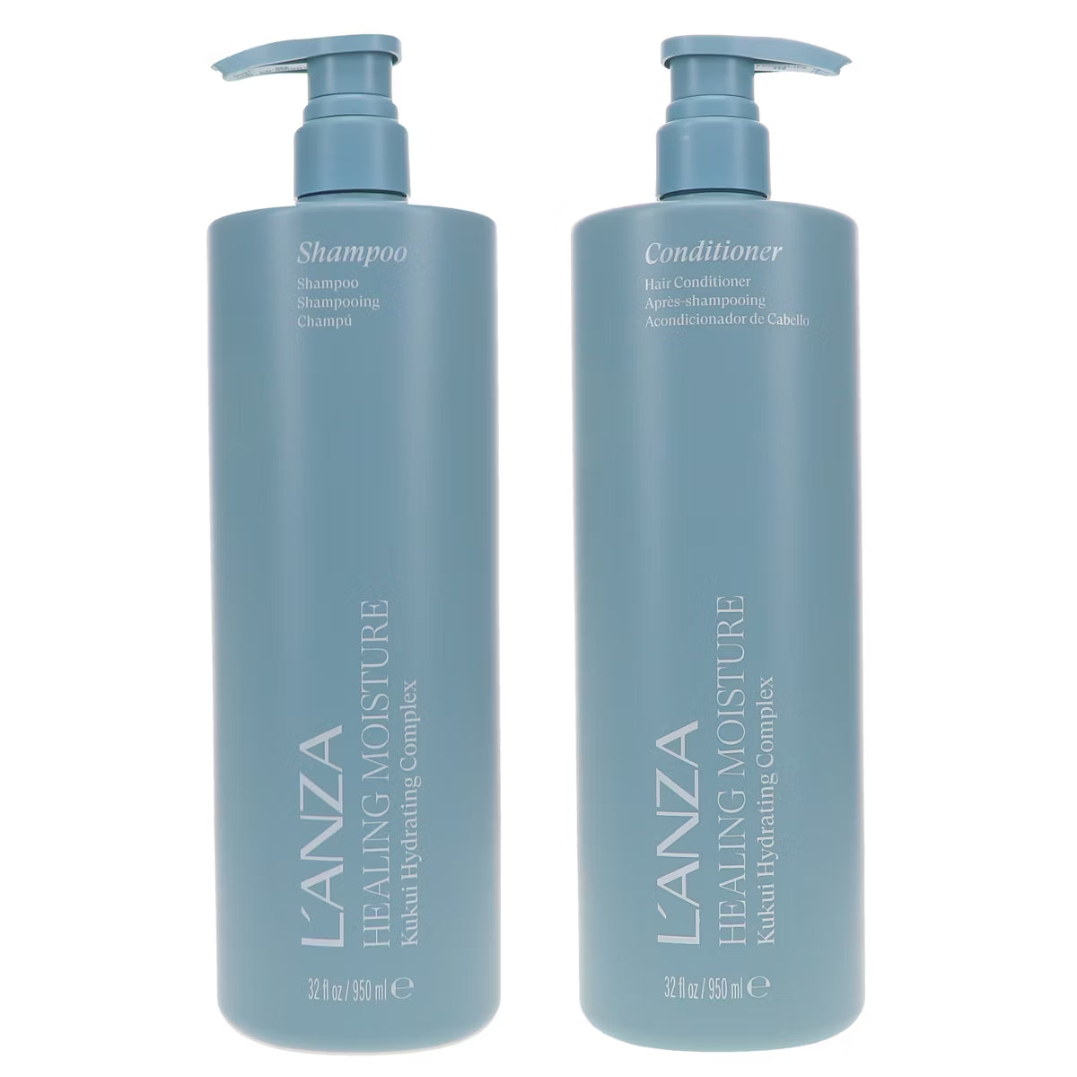 L'ANZA Healing Moisture Kukui Hydrating Complex Shampoo 32 oz & Conditioner 32 oz Combo Pack